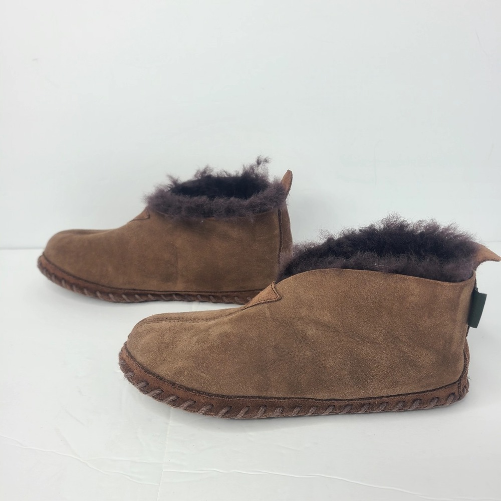 L.L. Bean Shoes Womens Size 9 Wicked Good Dark Brown Suede Slippers Lined - Picture 3 of 9